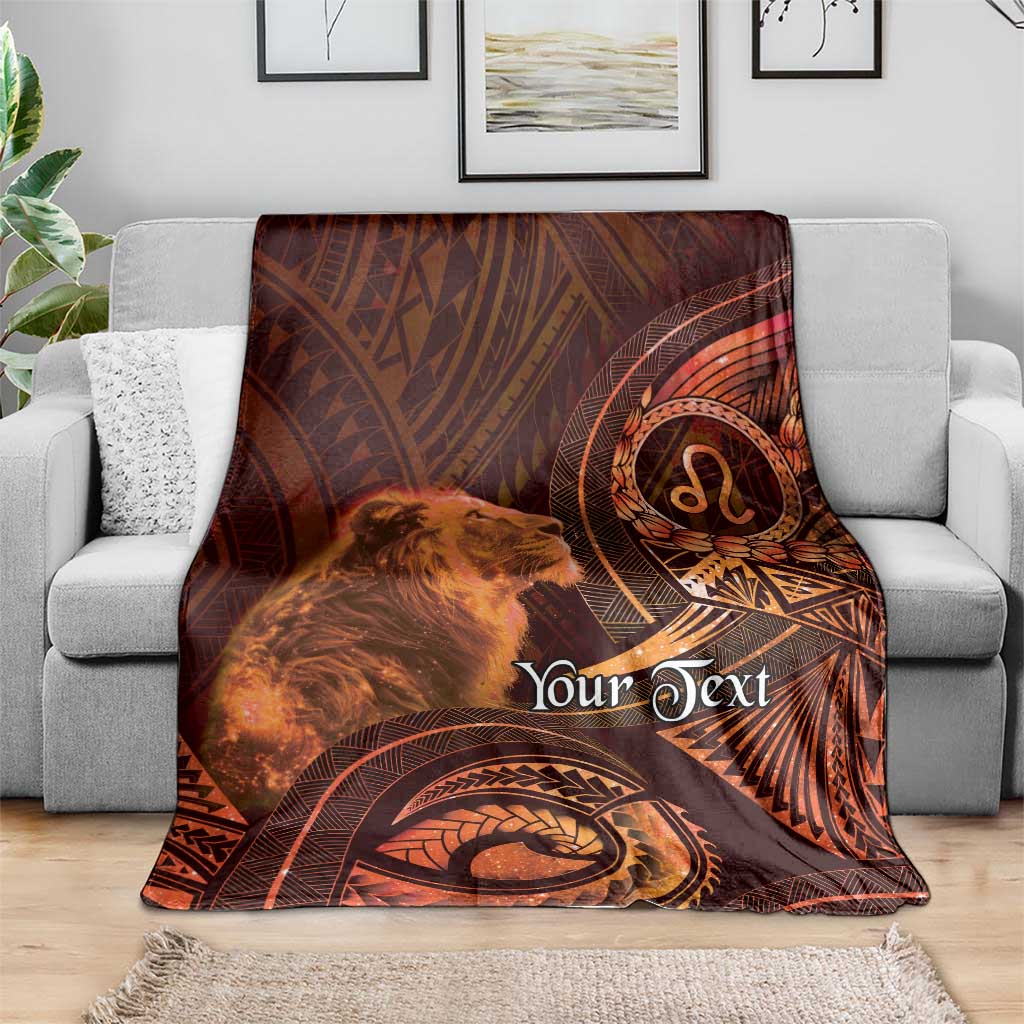Personalised Polynesia Zodiac Leo Blanket Galaxy Polynesian Pattern Chest Tattoo Style LT14 - Polynesian Pride
