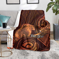 Personalised Polynesia Zodiac Leo Blanket Galaxy Polynesian Pattern Chest Tattoo Style LT14 - Polynesian Pride