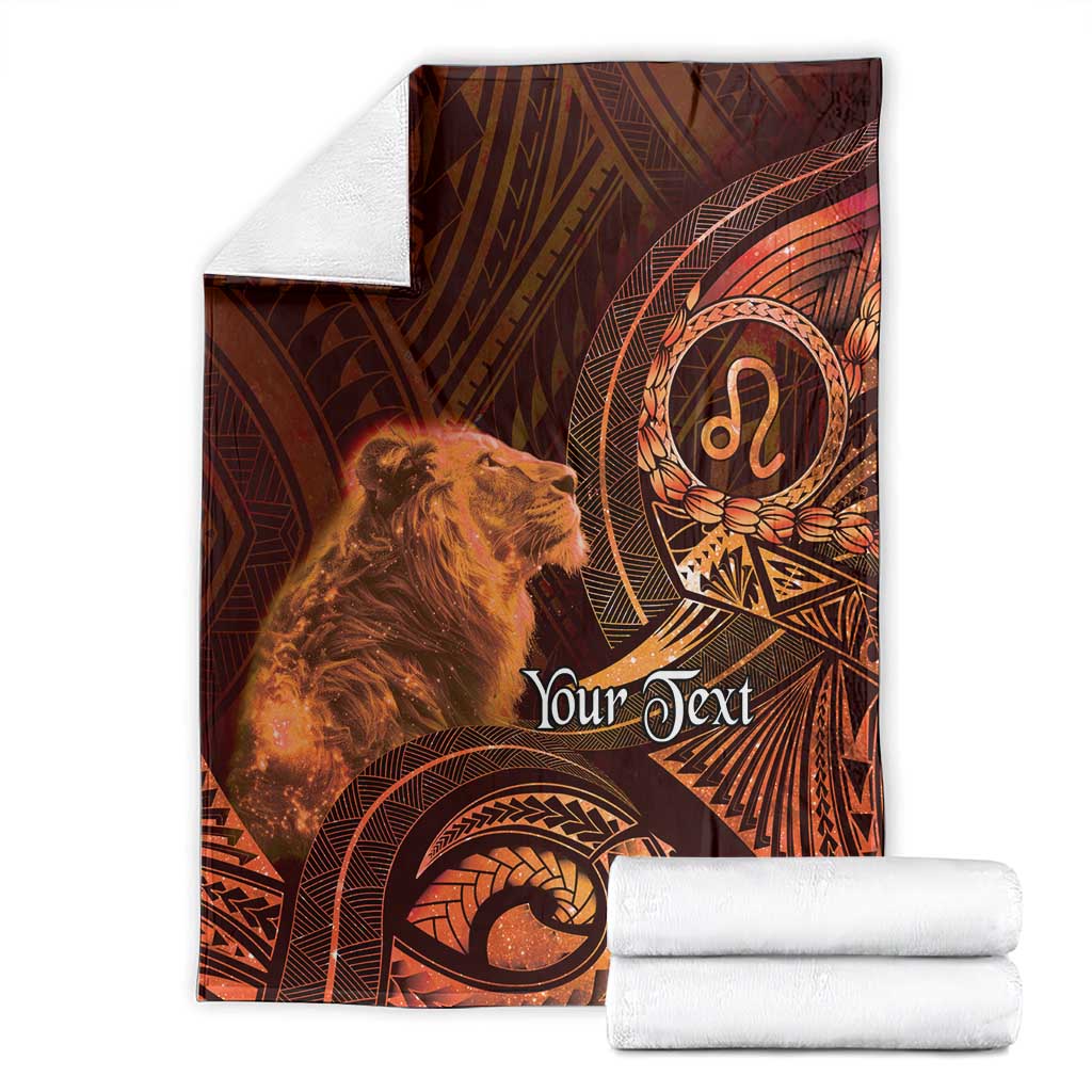 Personalised Polynesia Zodiac Leo Blanket Galaxy Polynesian Pattern Chest Tattoo Style LT14 - Polynesian Pride