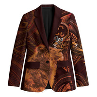 Personalised Polynesia Zodiac Leo Blazer Galaxy Polynesian Pattern Chest Tattoo Style