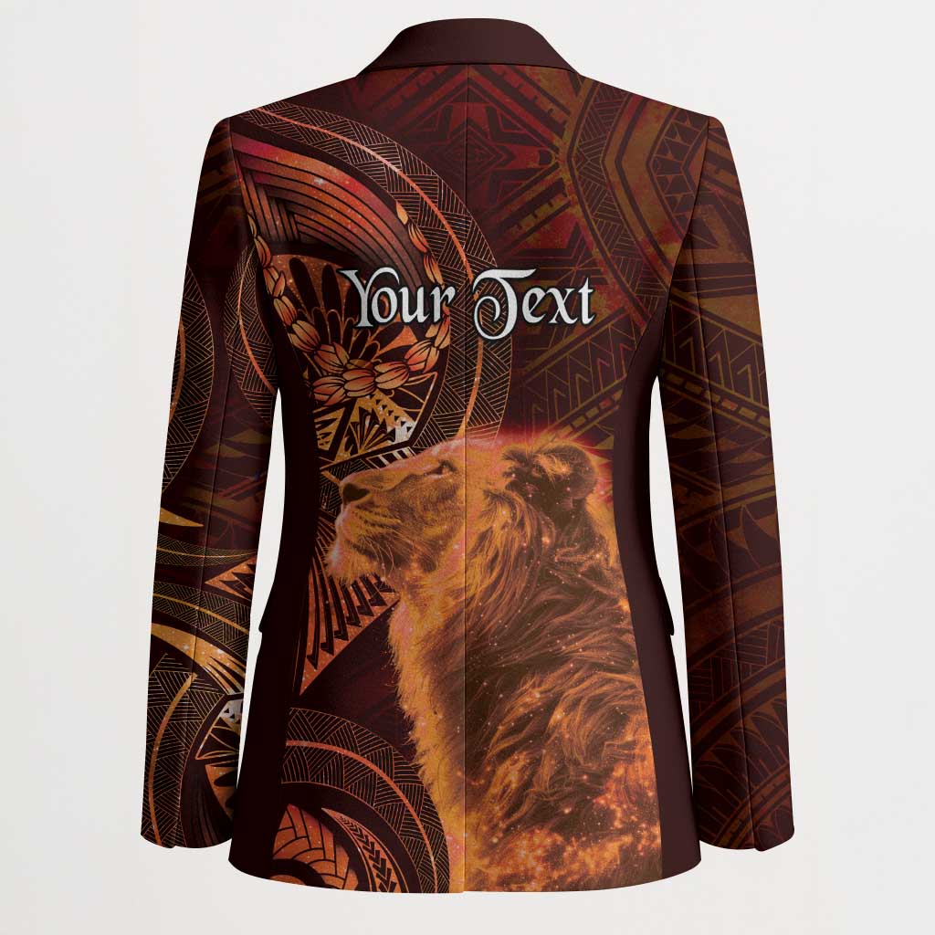 Personalised Polynesia Zodiac Leo Blazer Galaxy Polynesian Pattern Chest Tattoo Style