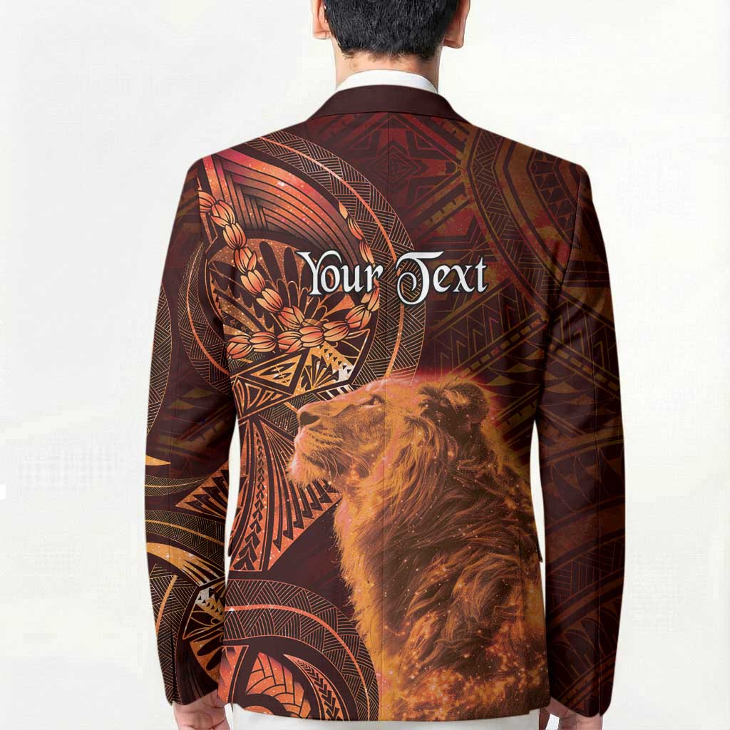 Personalised Polynesia Zodiac Leo Blazer Galaxy Polynesian Pattern Chest Tattoo Style