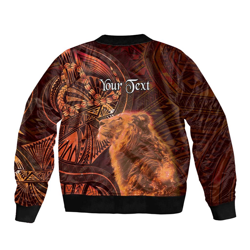 Personalised Polynesia Zodiac Leo Bomber Jacket Galaxy Polynesian Pattern Chest Tattoo Style LT14 - Polynesian Pride