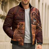 Personalised Polynesia Zodiac Leo Bomber Puffer Jacket Galaxy Polynesian Pattern Chest Tattoo Style LT14 - Polynesian Pride