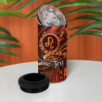 Personalised Polynesia Zodiac Leo 4 in 1 Can Cooler Tumbler Galaxy Polynesian Pattern Chest Tattoo Style LT14 - Polynesian Pride
