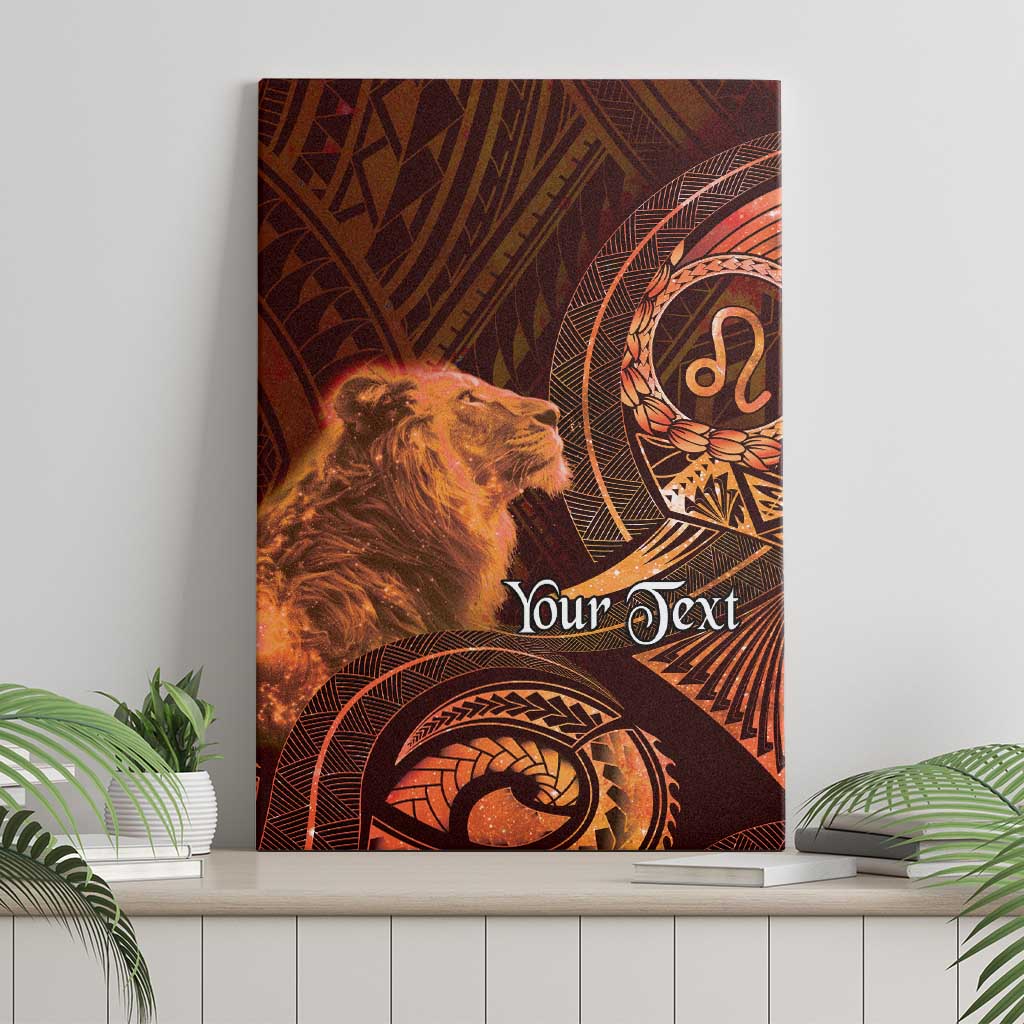 Personalised Polynesia Zodiac Leo Canvas Wall Art Galaxy Polynesian Pattern Chest Tattoo Style