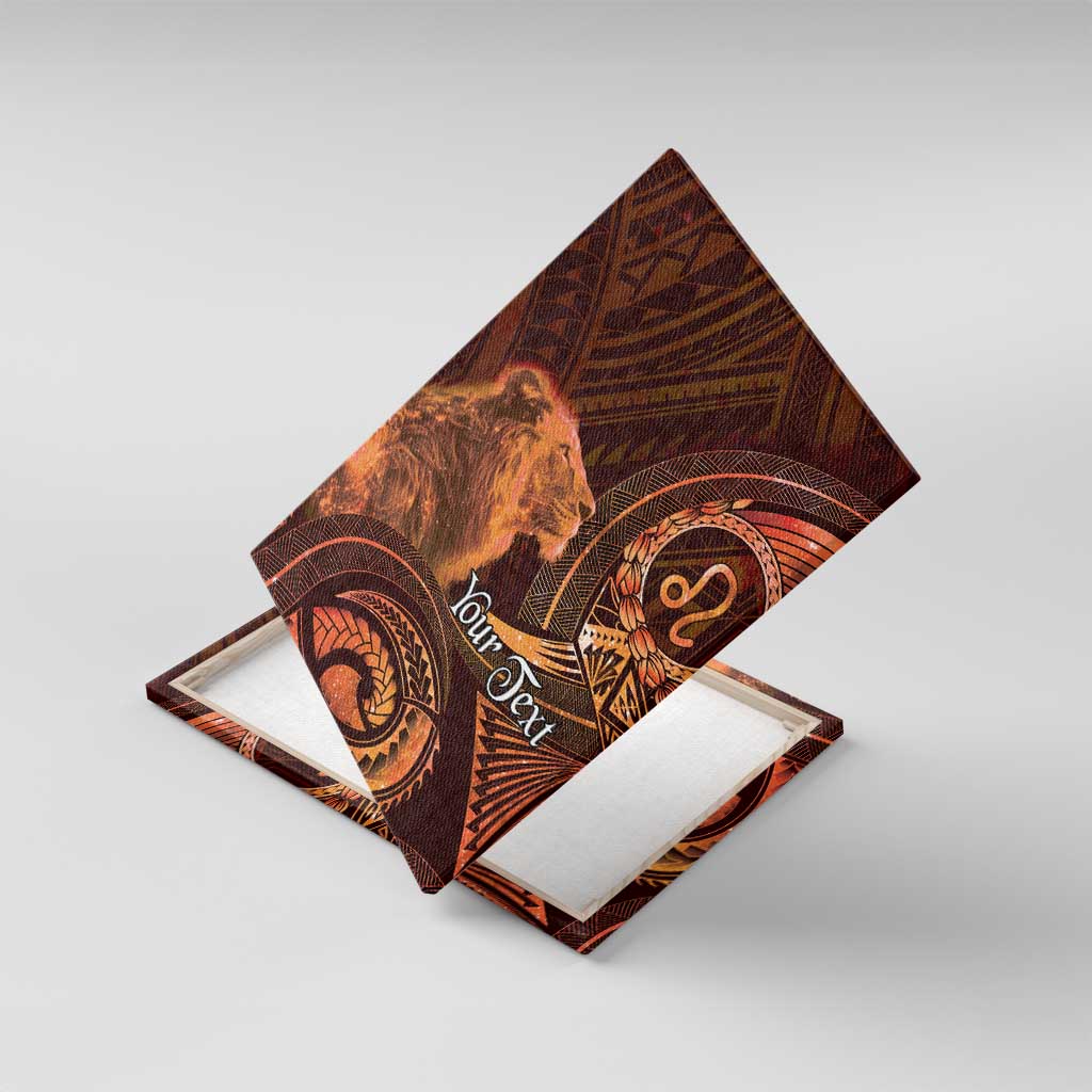 Personalised Polynesia Zodiac Leo Canvas Wall Art Galaxy Polynesian Pattern Chest Tattoo Style