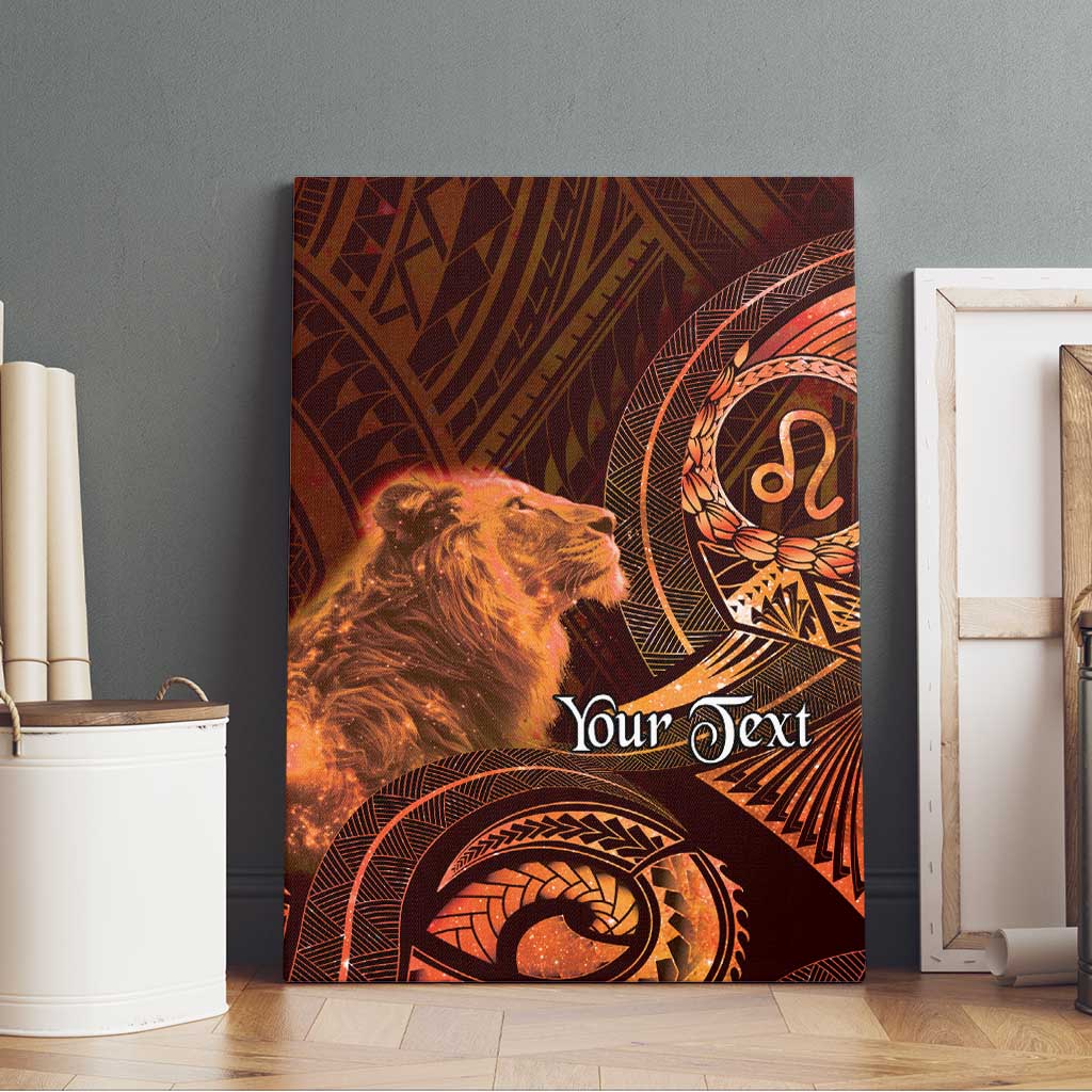 Personalised Polynesia Zodiac Leo Canvas Wall Art Galaxy Polynesian Pattern Chest Tattoo Style