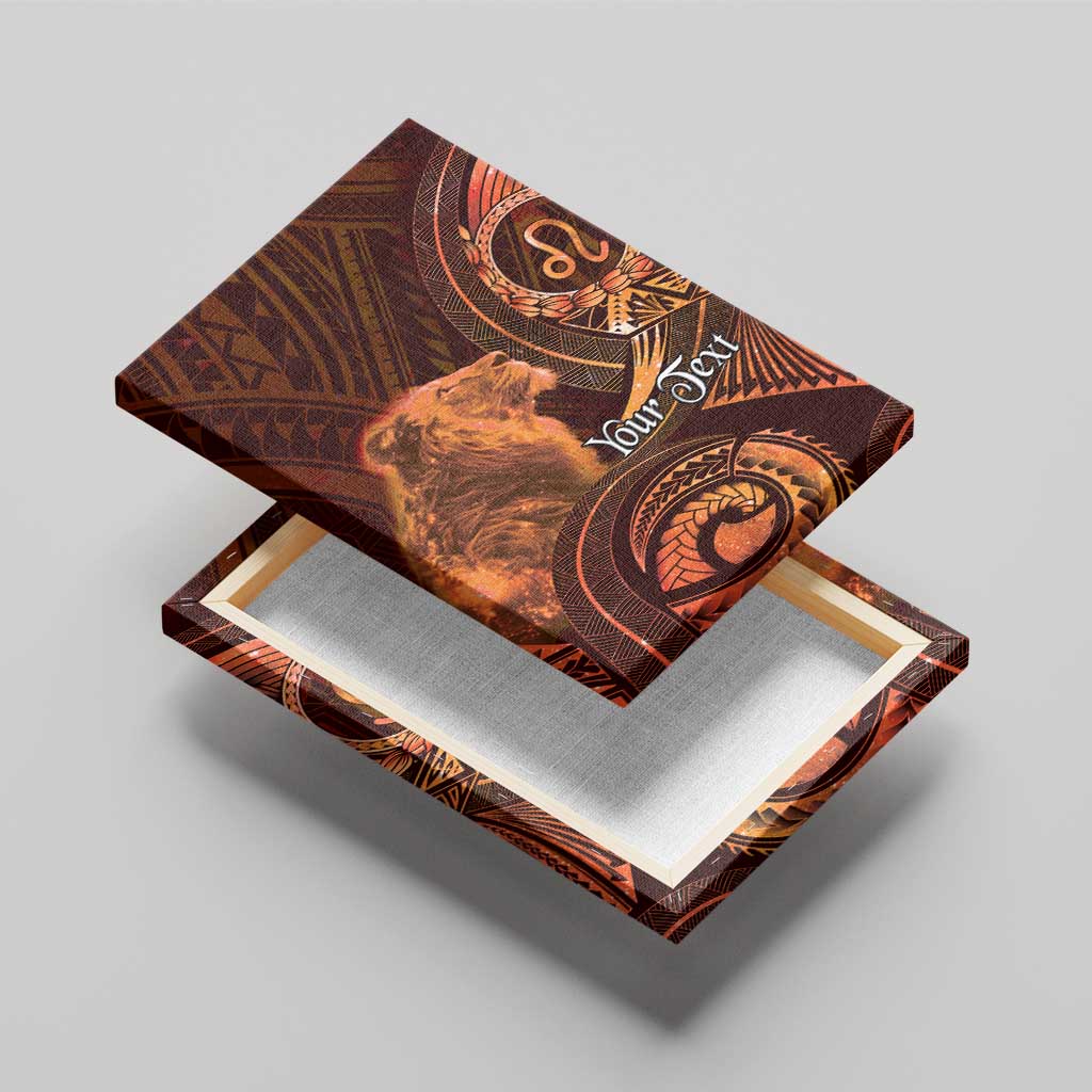 Personalised Polynesia Zodiac Leo Canvas Wall Art Galaxy Polynesian Pattern Chest Tattoo Style