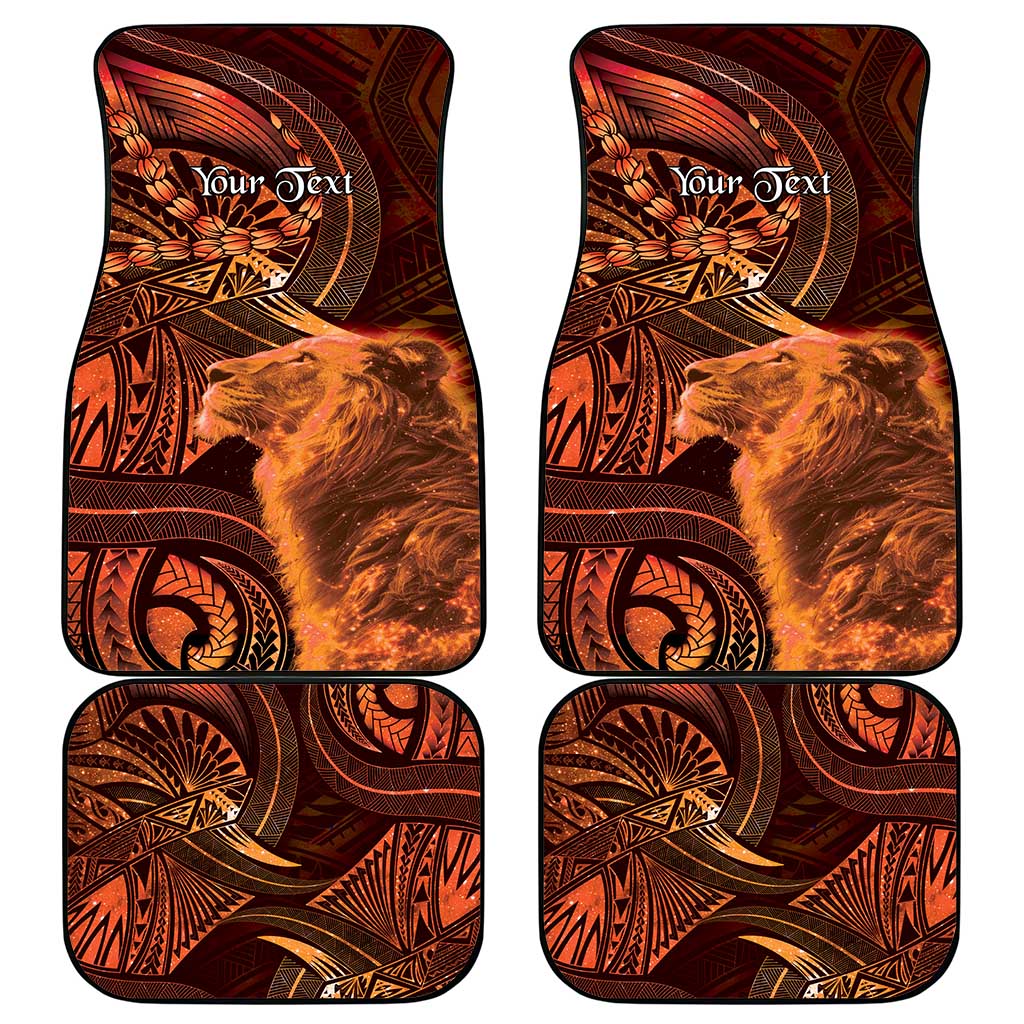 Personalised Polynesia Zodiac Leo Car Mats Galaxy Polynesian Pattern Chest Tattoo Style LT14 - Polynesian Pride