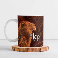 Personalised Polynesia Zodiac Leo Ceramic Mug Galaxy Polynesian Pattern Chest Tattoo Style LT14 Orange - Polynesian Pride