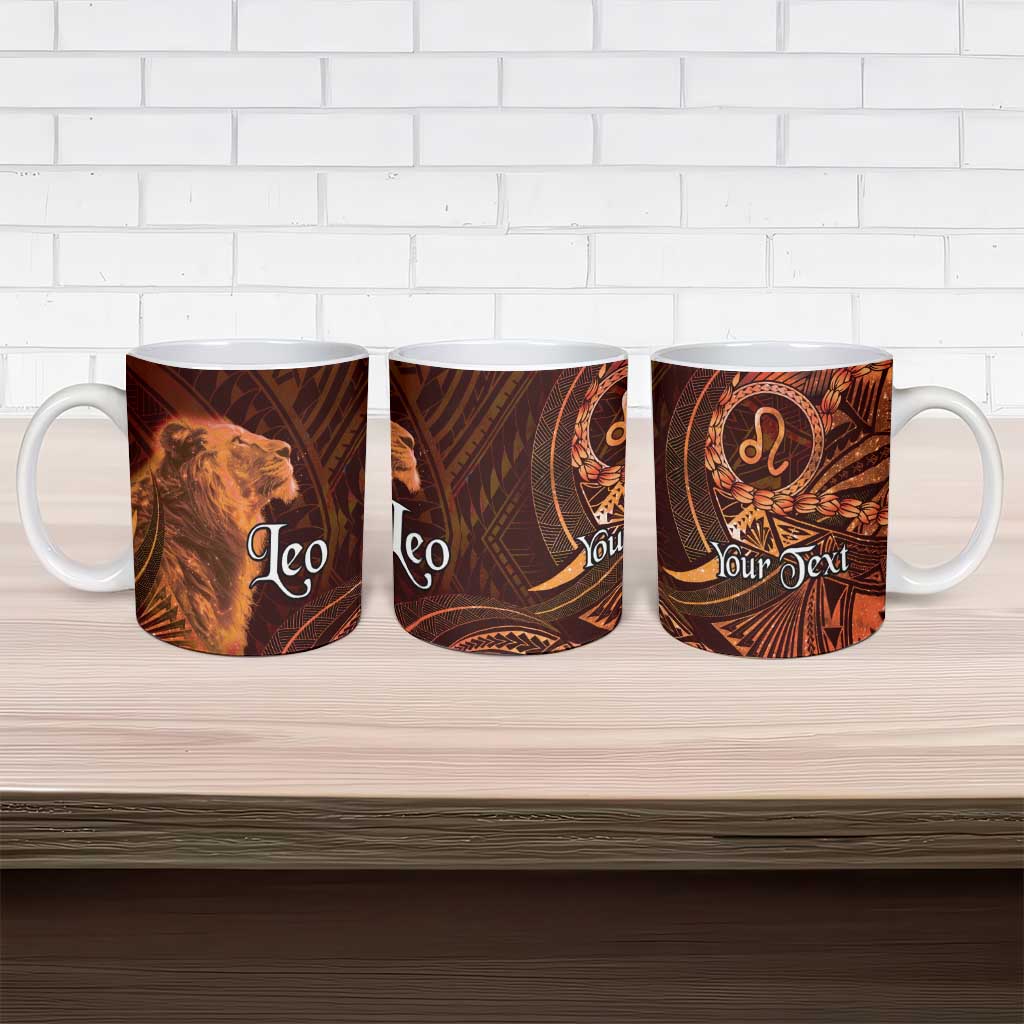 Personalised Polynesia Zodiac Leo Ceramic Mug Galaxy Polynesian Pattern Chest Tattoo Style LT14 - Polynesian Pride