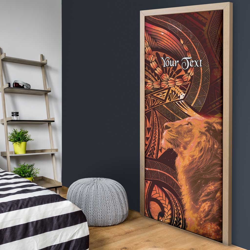 Personalised Polynesia Zodiac Leo Door Cover Galaxy Polynesian Pattern Chest Tattoo Style LT14 - Polynesian Pride