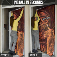Personalised Polynesia Zodiac Leo Door Cover Galaxy Polynesian Pattern Chest Tattoo Style LT14 - Polynesian Pride