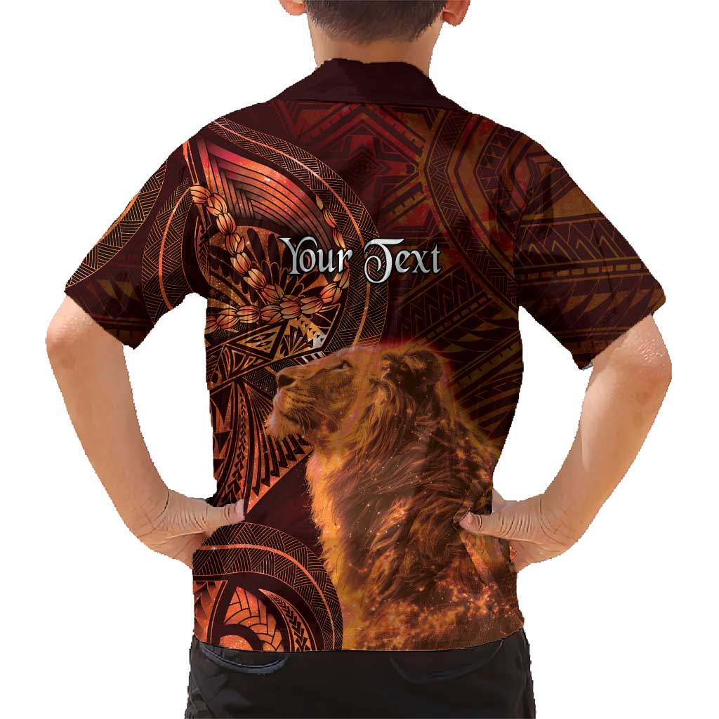 Personalised Polynesia Zodiac Leo Family Matching Long Sleeve Bodycon Dress and Hawaiian Shirt Galaxy Polynesian Pattern Chest Tattoo Style