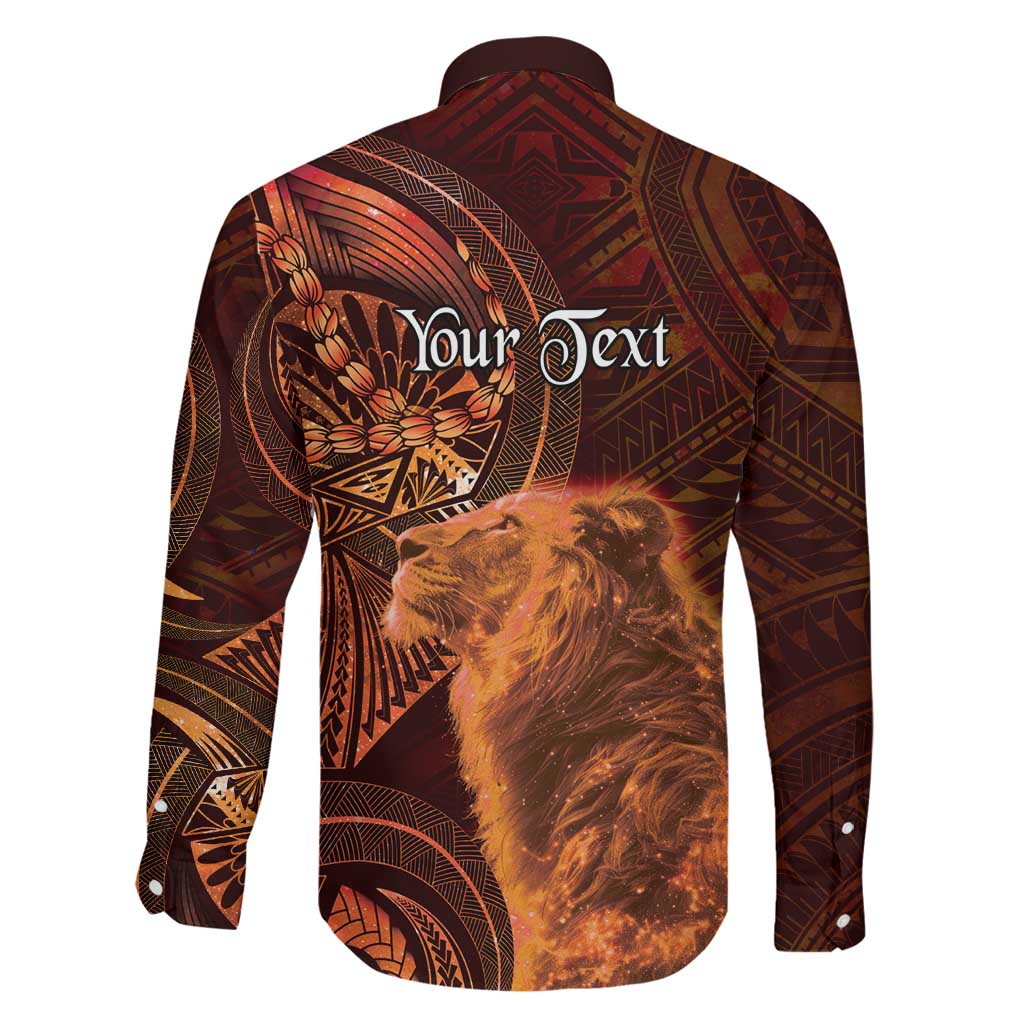 Personalised Polynesia Zodiac Leo Family Matching Long Sleeve Bodycon Dress and Hawaiian Shirt Galaxy Polynesian Pattern Chest Tattoo Style