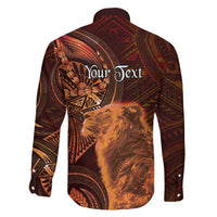 Personalised Polynesia Zodiac Leo Family Matching Long Sleeve Bodycon Dress and Hawaiian Shirt Galaxy Polynesian Pattern Chest Tattoo Style