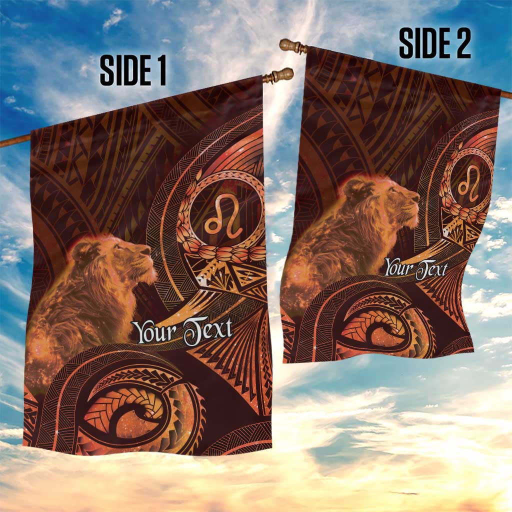 Personalised Polynesia Zodiac Leo Garden Flag Galaxy Polynesian Pattern Chest Tattoo Style LT14 - Polynesian Pride