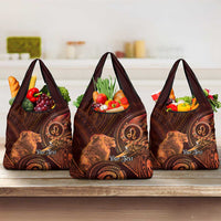 Personalised Polynesia Zodiac Leo Grocery Bag Galaxy Polynesian Pattern Chest Tattoo Style LT14 3-pack One Size Orange - Polynesian Pride