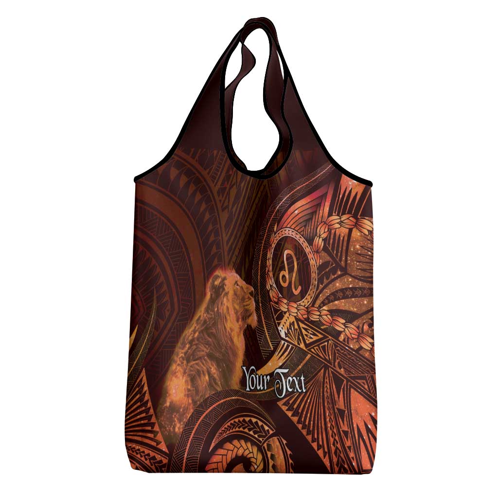 Personalised Polynesia Zodiac Leo Grocery Bag Galaxy Polynesian Pattern Chest Tattoo Style LT14 - Polynesian Pride