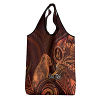 Personalised Polynesia Zodiac Leo Grocery Bag Galaxy Polynesian Pattern Chest Tattoo Style LT14 - Polynesian Pride