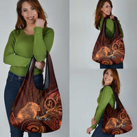 Personalised Polynesia Zodiac Leo Grocery Bag Galaxy Polynesian Pattern Chest Tattoo Style LT14 - Polynesian Pride