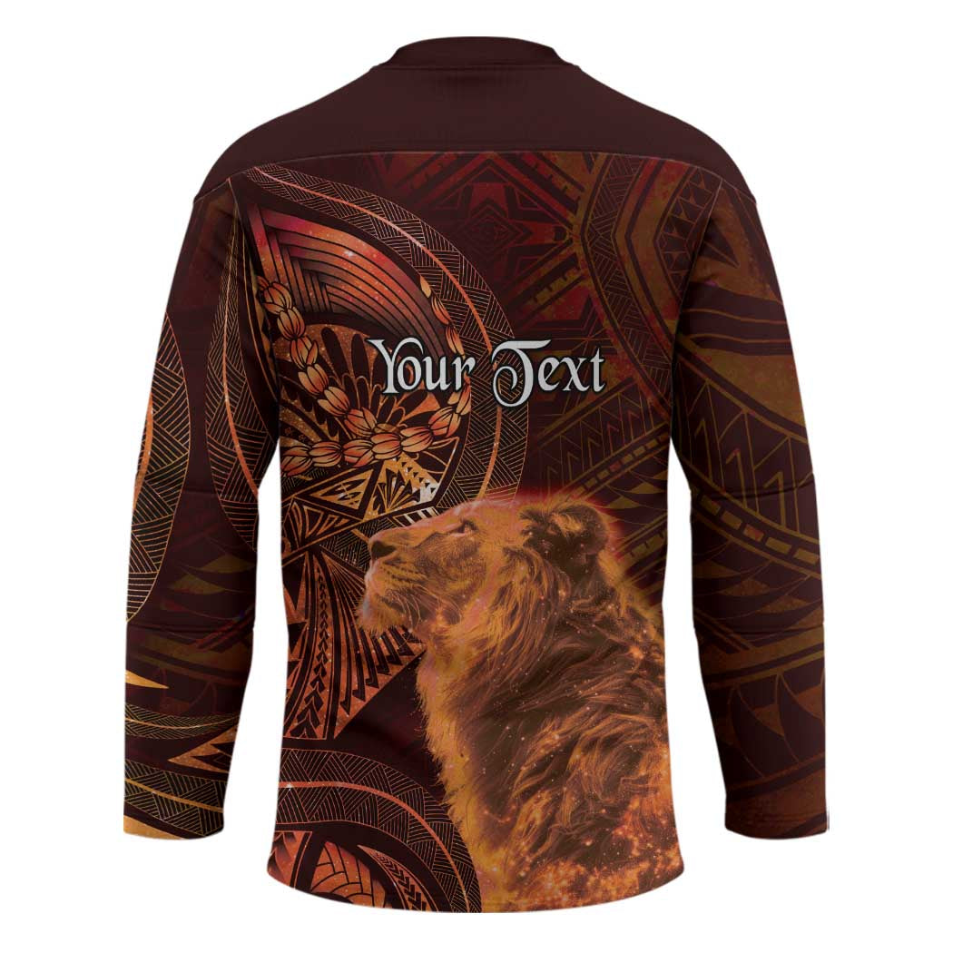 Personalised Polynesia Zodiac Leo Hockey Jersey Galaxy Polynesian Pattern Chest Tattoo Style LT14 - Polynesian Pride