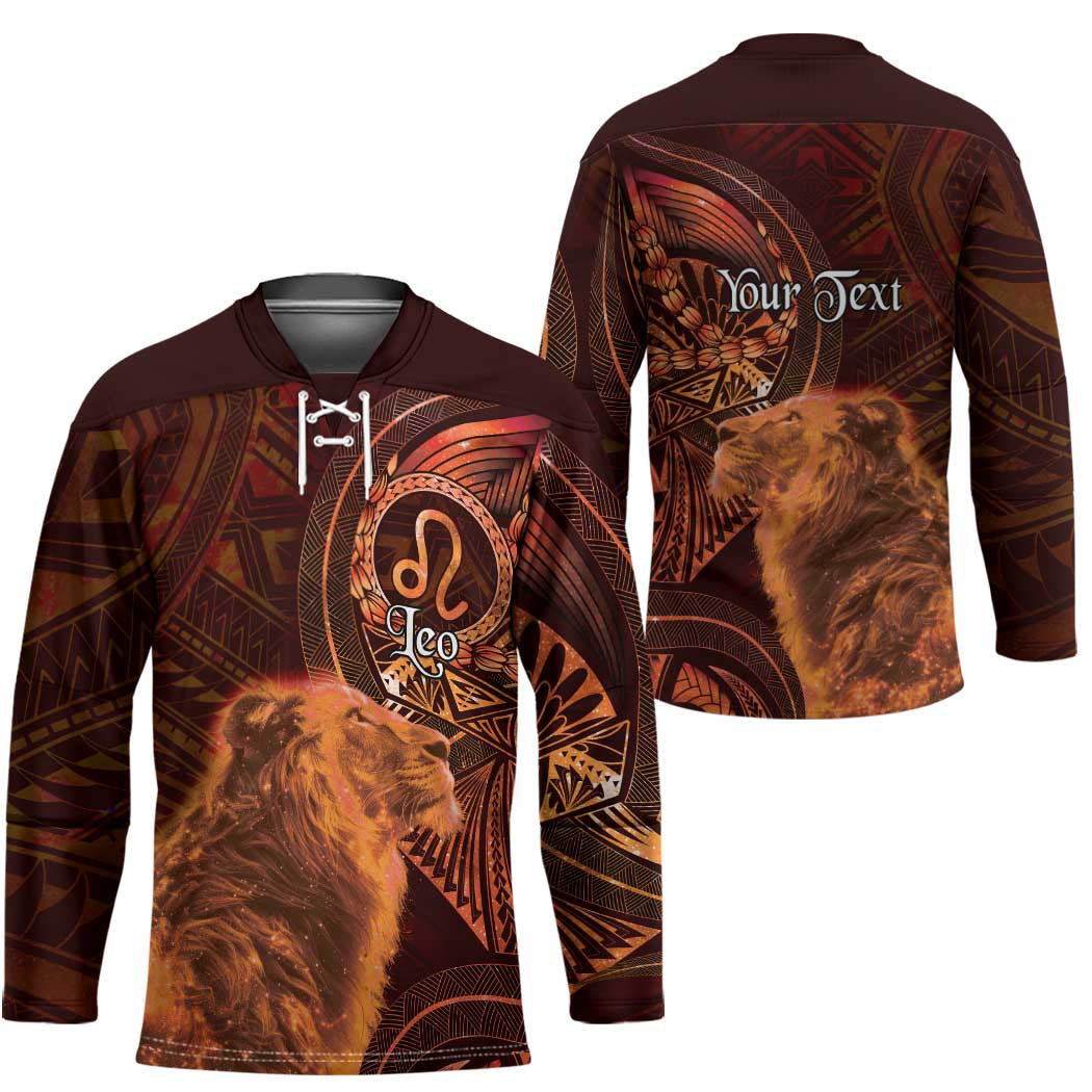 Personalised Polynesia Zodiac Leo Hockey Jersey Galaxy Polynesian Pattern Chest Tattoo Style LT14 - Polynesian Pride