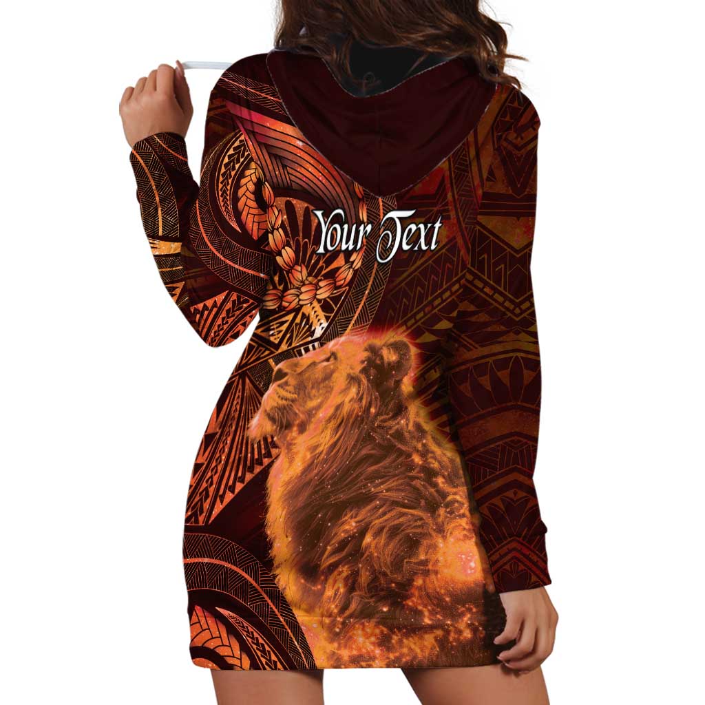 Personalised Polynesia Zodiac Leo Hoodie Dress Galaxy Polynesian Pattern Chest Tattoo Style LT14 - Polynesian Pride