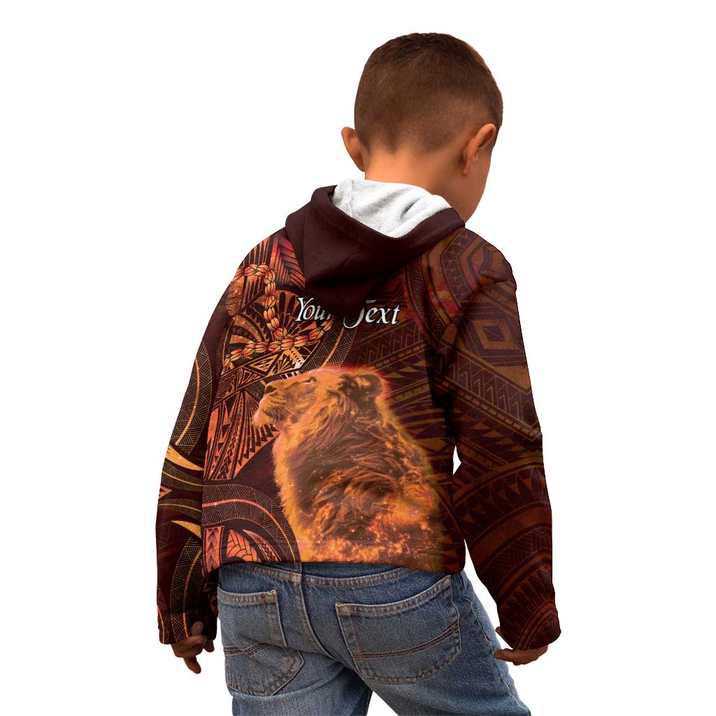 Personalised Polynesia Zodiac Leo Kid Hoodie Galaxy Polynesian Pattern Chest Tattoo Style LT14 - Polynesian Pride