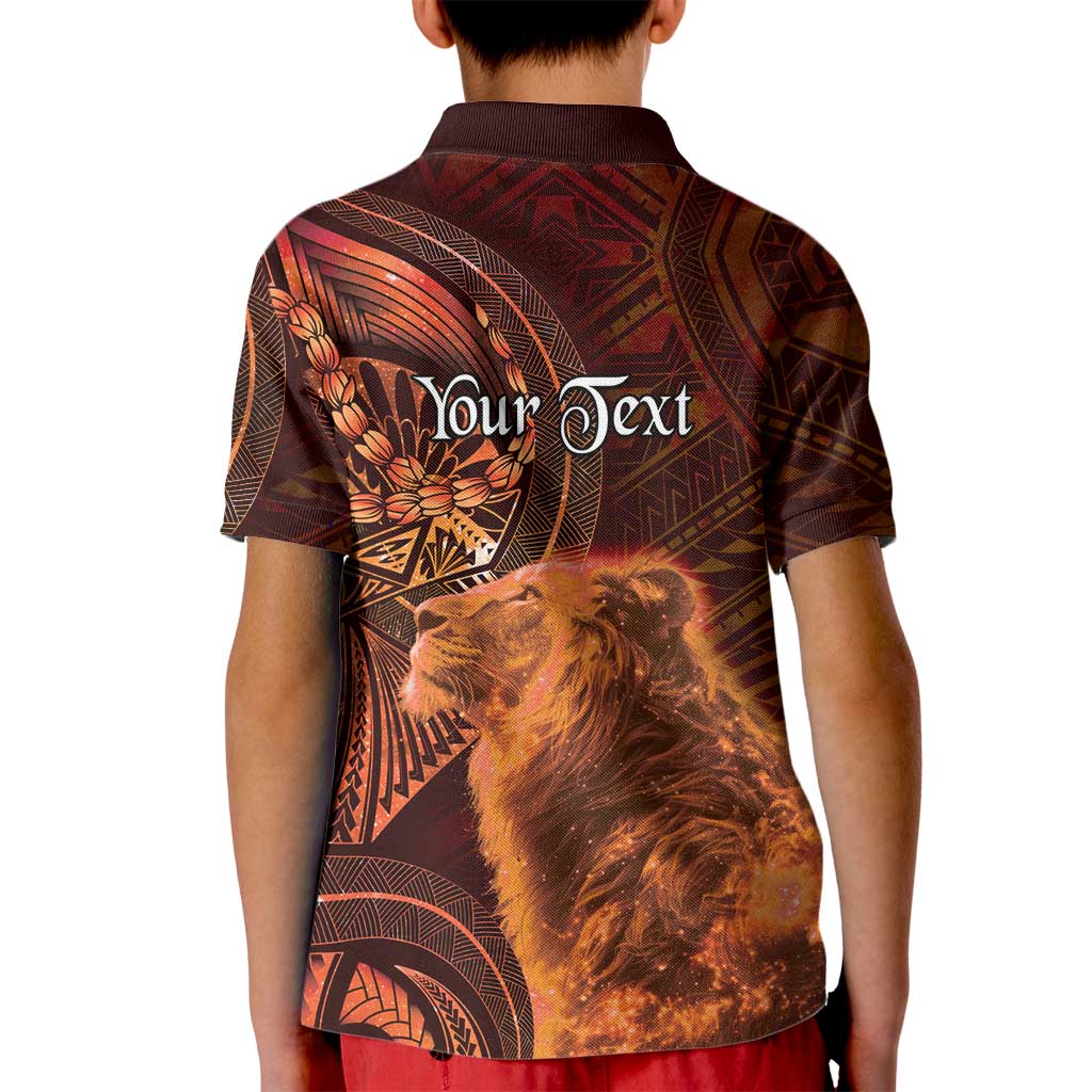 Personalised Polynesia Zodiac Leo Kid Polo Shirt Galaxy Polynesian Pattern Chest Tattoo Style LT14 - Polynesian Pride