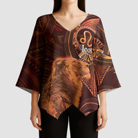 Personalised Polynesia Zodiac Leo Kimono Sleeve Blouse Galaxy Polynesian Pattern Chest Tattoo Style