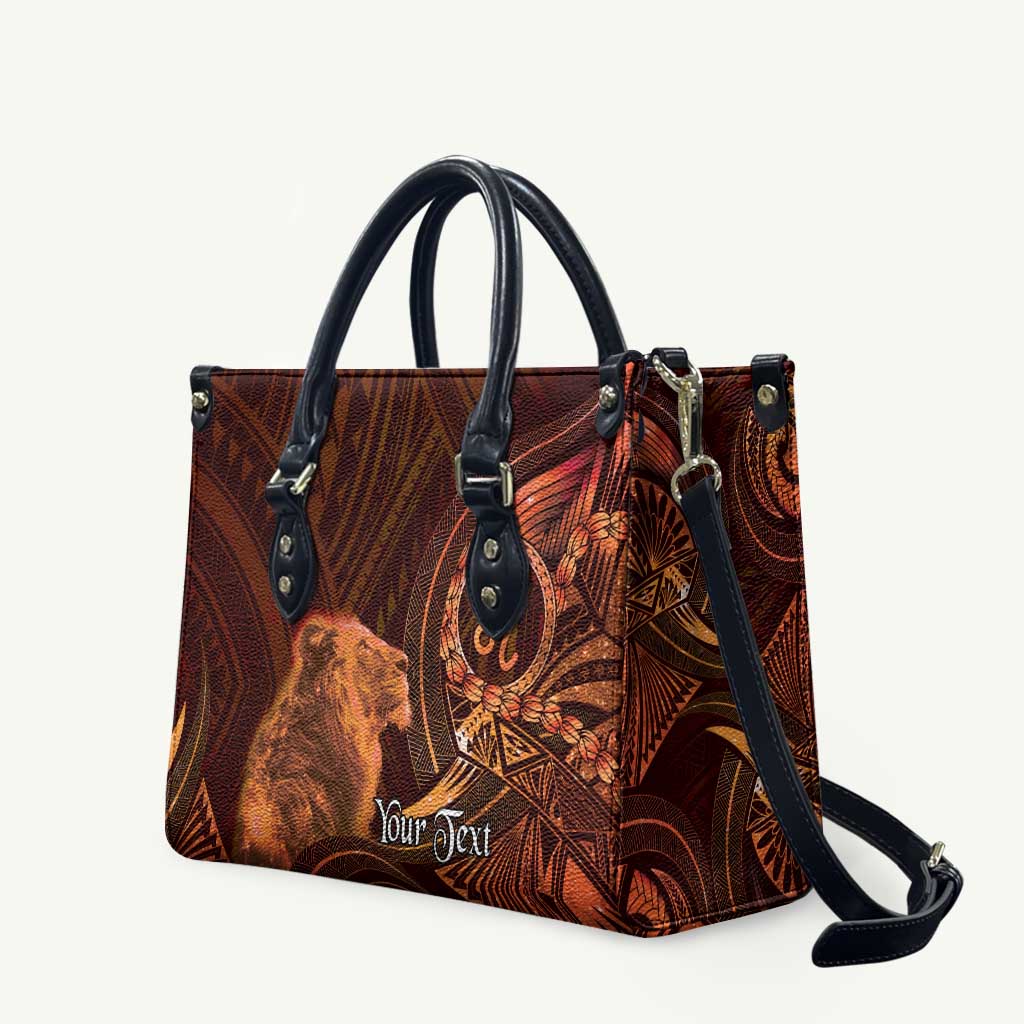 Personalised Polynesia Zodiac Leo Leather Bag Galaxy Polynesian Pattern Chest Tattoo Style LT14 Orange - Polynesian Pride