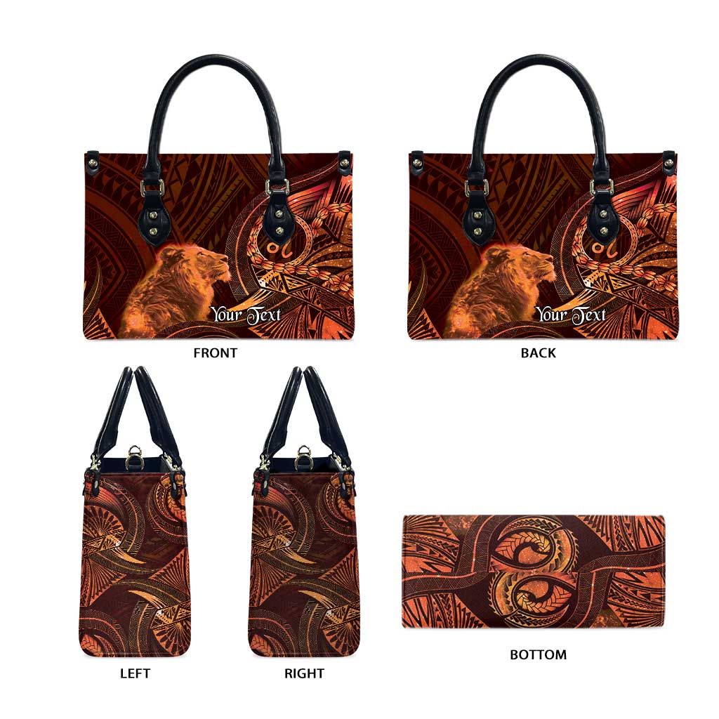 Personalised Polynesia Zodiac Leo Leather Bag Galaxy Polynesian Pattern Chest Tattoo Style LT14 - Polynesian Pride