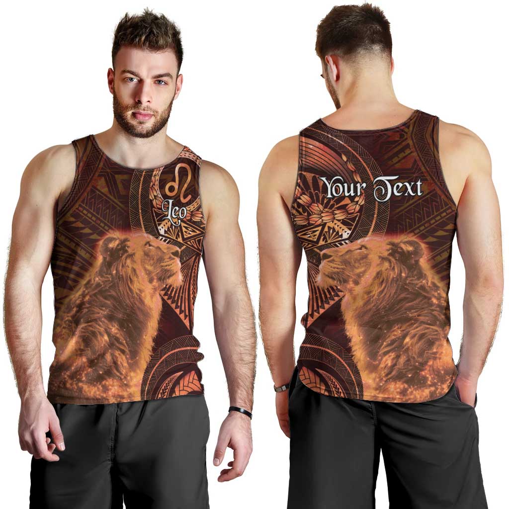Personalised Polynesia Zodiac Leo Men Tank Top Galaxy Polynesian Pattern Chest Tattoo Style LT14 - Polynesian Pride