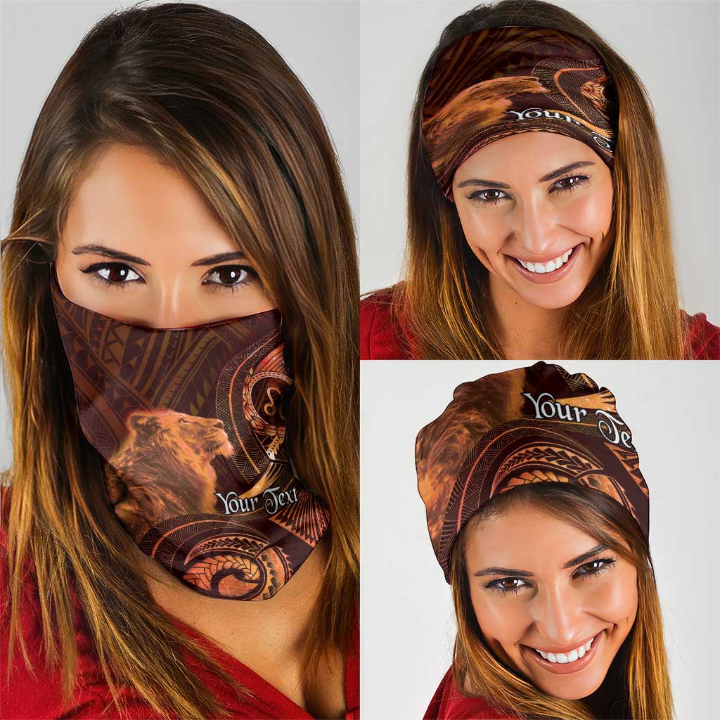 Personalised Polynesia Zodiac Leo Neck Gaiter Galaxy Polynesian Pattern Chest Tattoo Style