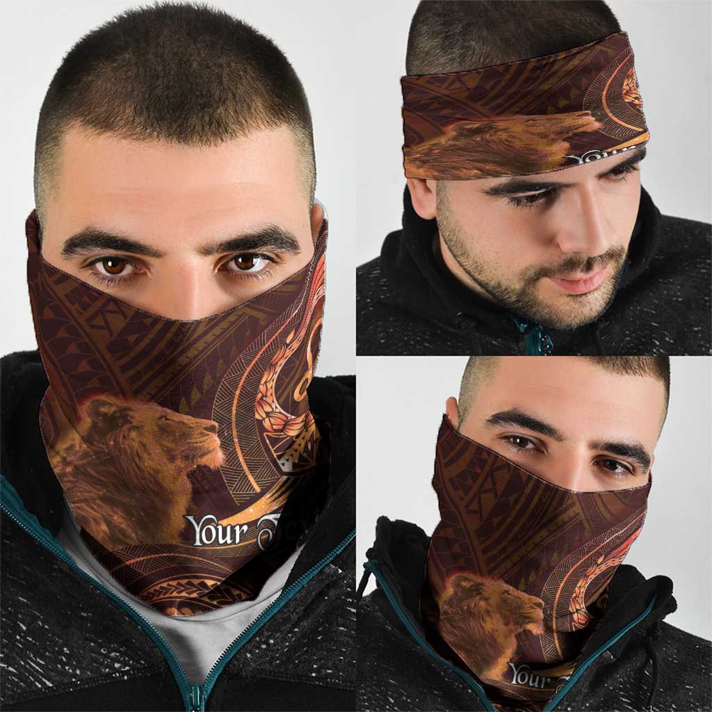 Personalised Polynesia Zodiac Leo Neck Gaiter Galaxy Polynesian Pattern Chest Tattoo Style