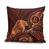 Personalised Polynesia Zodiac Leo Pillow Cover Galaxy Polynesian Pattern Chest Tattoo Style LT14 Orange - Polynesian Pride