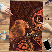 Personalised Polynesia Zodiac Leo Puzzle Galaxy Polynesian Pattern Chest Tattoo Style LT14 Orange - Polynesian Pride