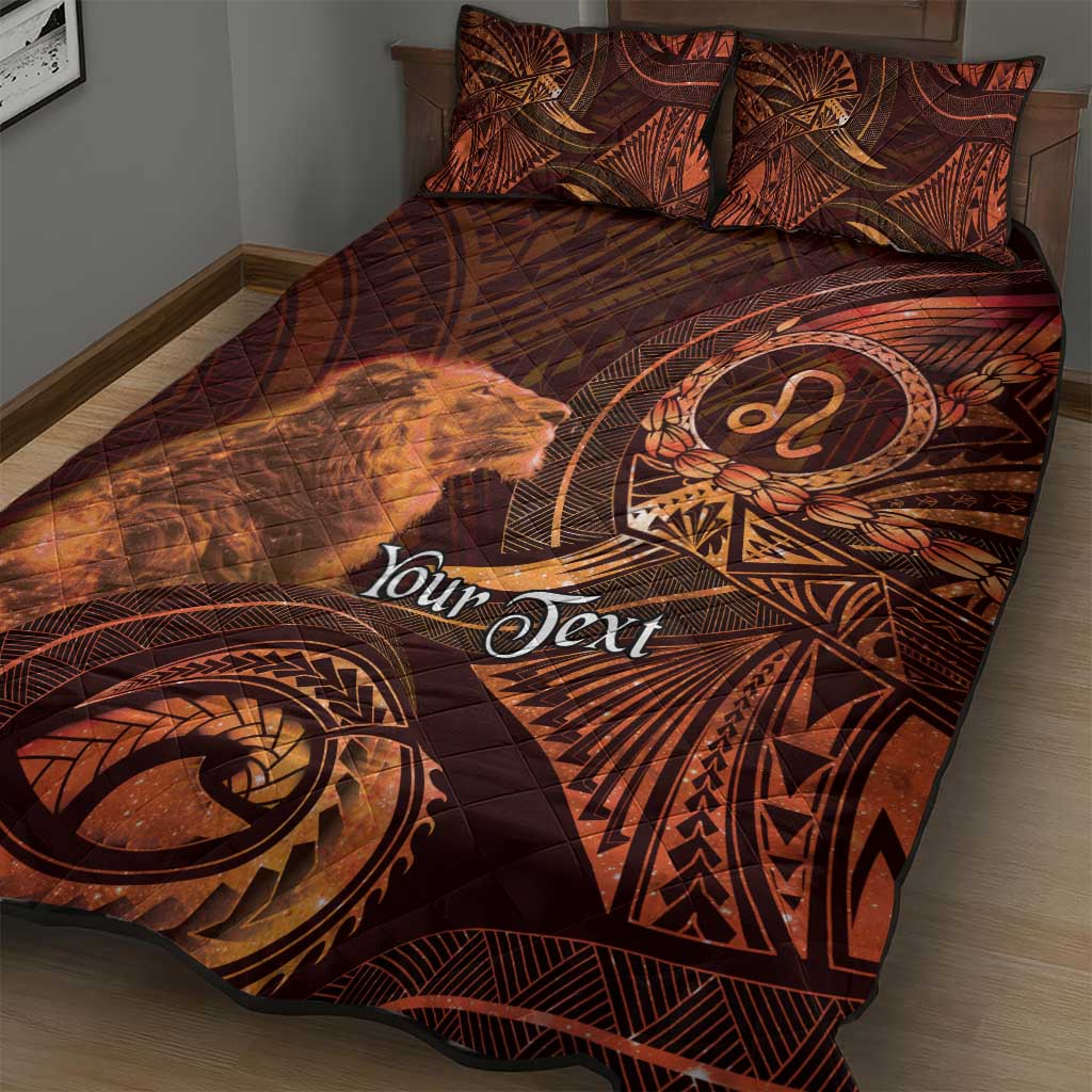 Personalised Polynesia Zodiac Leo Quilt Bed Set Galaxy Polynesian Pattern Chest Tattoo Style LT14 - Polynesian Pride