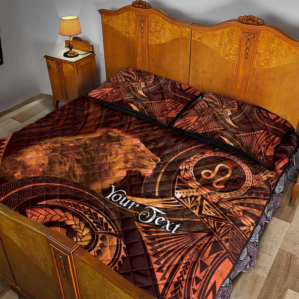 Personalised Polynesia Zodiac Leo Quilt Bed Set Galaxy Polynesian Pattern Chest Tattoo Style LT14 - Polynesian Pride