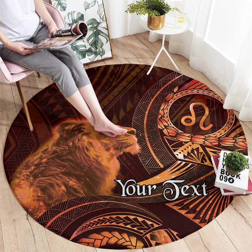Personalised Polynesia Zodiac Leo Round Carpet Galaxy Polynesian Pattern Chest Tattoo Style LT14 - Polynesian Pride