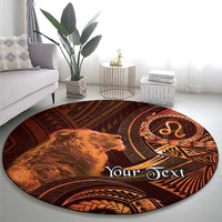 Personalised Polynesia Zodiac Leo Round Carpet Galaxy Polynesian Pattern Chest Tattoo Style LT14 - Polynesian Pride