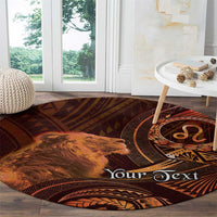 Personalised Polynesia Zodiac Leo Round Carpet Galaxy Polynesian Pattern Chest Tattoo Style LT14 - Polynesian Pride