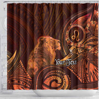 Personalised Polynesia Zodiac Leo Shower Curtain Galaxy Polynesian Pattern Chest Tattoo Style LT14 - Polynesian Pride