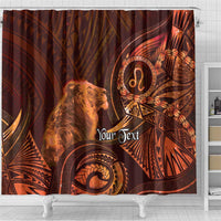 Personalised Polynesia Zodiac Leo Shower Curtain Galaxy Polynesian Pattern Chest Tattoo Style LT14 - Polynesian Pride