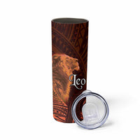 Personalised Polynesia Zodiac Leo Skinny Tumbler Galaxy Polynesian Pattern Chest Tattoo Style LT14 - Polynesian Pride