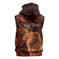 Personalised Polynesia Zodiac Leo Sleeveless Zip Hoodie Galaxy Polynesian Pattern Chest Tattoo Style LT14 - Polynesian Pride