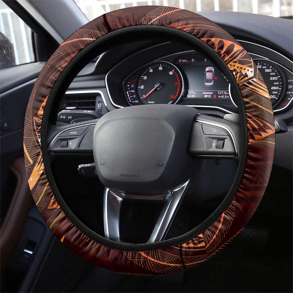 Polynesia Zodiac Leo Steering Wheel Cover Galaxy Polynesian Pattern Chest Tattoo Style LT14 - Polynesian Pride