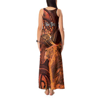 Personalised Polynesia Zodiac Leo Tank Maxi Dress Galaxy Polynesian Pattern Chest Tattoo Style LT14 - Polynesian Pride